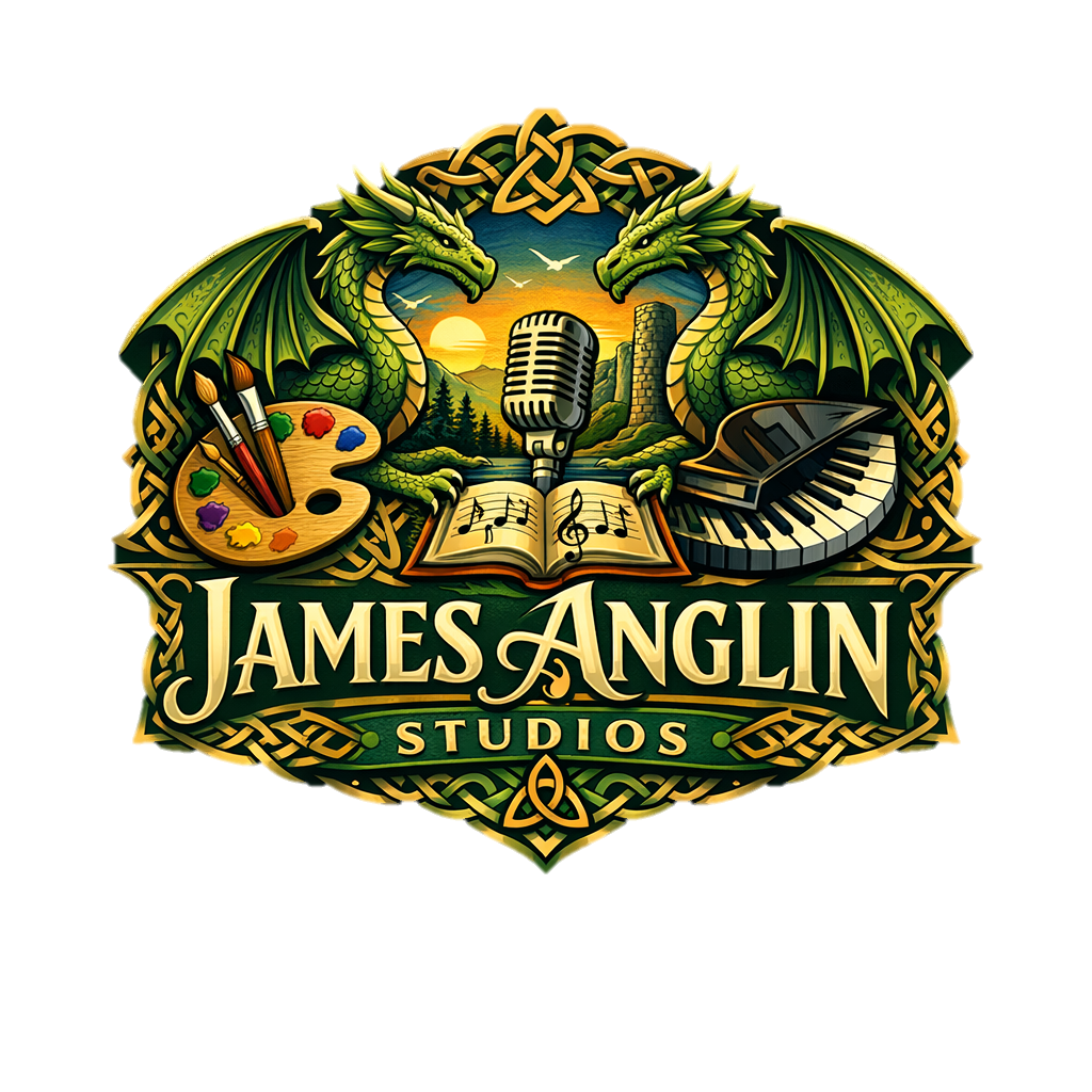 James Anglin Studios Celtic dragon crest